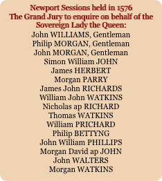 Newport Sessions held in 1576