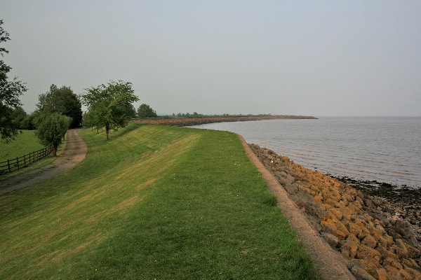 The sea wall at Goldcliff