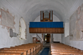 The nave looking west towards the organ and gallery